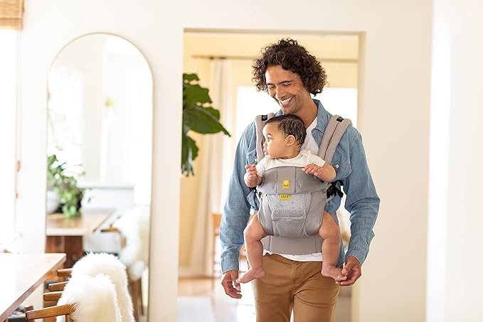LÍLLÉbaby Complete Airflow Ergonomic 6-in-1 Baby Carrier Infant to Toddler with Lumbar Support (7-45 Pounds), 360 Degree Baby Wearing, Inward and Outward Facing (Silver)