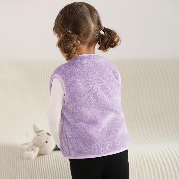 Baby Boys Girls Fleece Vest Zip Up Cute Bear Jackets Fuzzy Fall Winter Warm Clothes Newborn Outwear for Toddler Infant