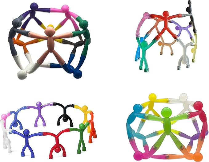 MAGMEN Enhanced Grip Magnetic Fidget Figures for Kids 3-8 & Toddlers | 40-Piece Mixed Colors Multipurpose Magnets Set for Travel, Road Trip, Office & Stocking Stuffer Gifts.