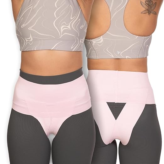 Women's Pelvic Orthotic Support Belt - Uterus & Bladder Support Girdle | Postpartum Recovery & Pain Relief | High Waist Pink (X-Small)