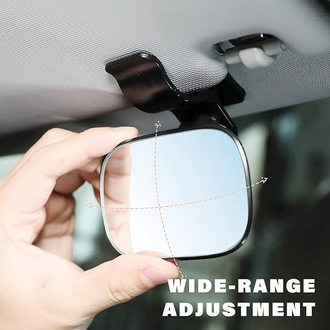 Mini Baby Mirror for Car Seat - Small Clip-On Backseat Rear View Mirror for Forward-Facing Kids and Toddlers, Bankcard Size, Sun Visor Mounting, 360-Degree Adjustable, 2-Pack