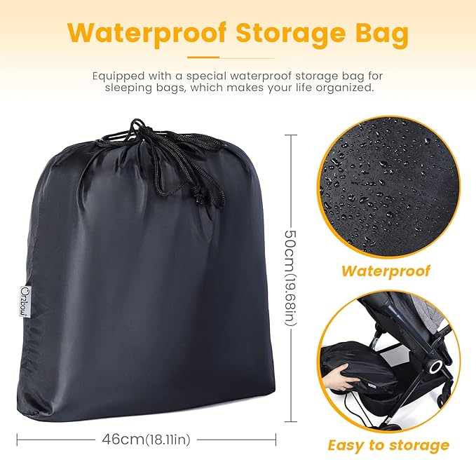 Orzbow Warm Bunting Bag Universal,Stroller Sleeping Bag Cold Weather,Waterproof Toddler Footmuff(Red,Large)