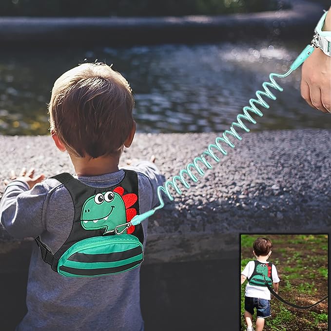 Toddler Leash for Kids-Baby Child Harness with Anti Lost Wrist Link for Boys/Girls (Black3)