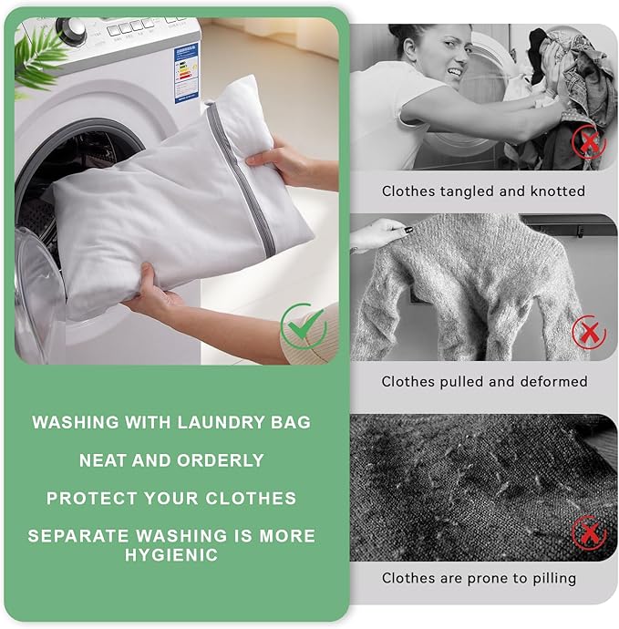 4Pcs Mesh Laundry Bags, Heavy Duty Laundry Bag, Durable Delicate Laundry Bag for College, Dorm, Travel, Family And Apartment Dwellers, (1small, 1medium, 1large, 1xx-Large) White