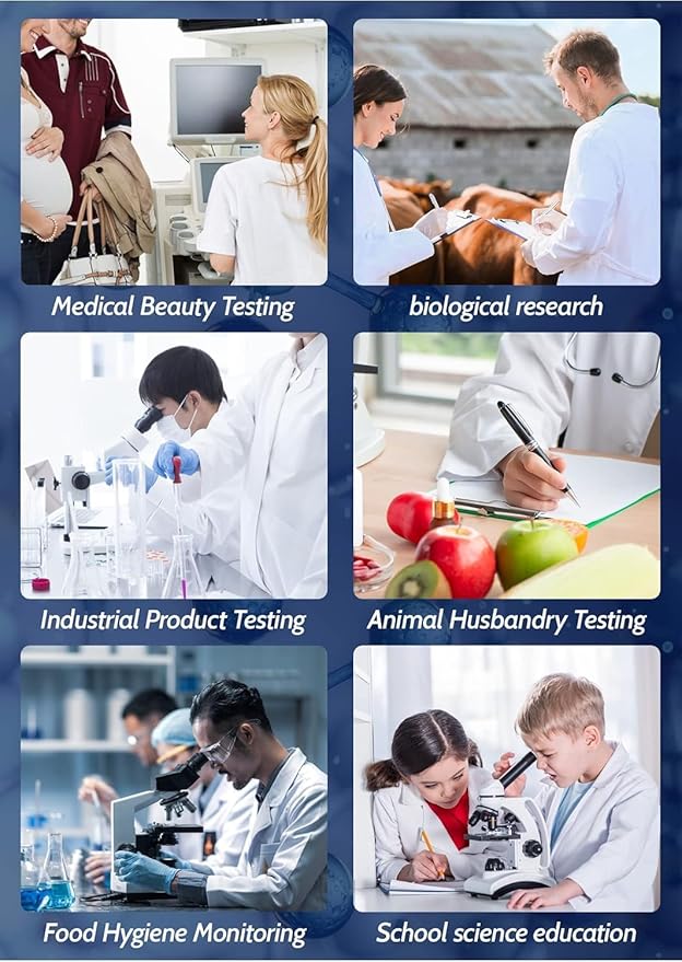 40X-5000X Compound trinocular Microscopes trinocular for Adults,Display Screen, Microscope Accessories, Microscopes for School Laboratory Home Education Abbe Condenser