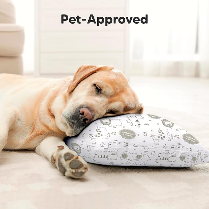 Toddler Pillow with Pillowcase - 10x18 My Little Dreamy Kids Travel Bed Pillows for Sleeping, Organic Cotton Small Pillowcase, Soft & Breathable, Machine Washable, Toddlers 2-5 Years Old (KeaFriends)