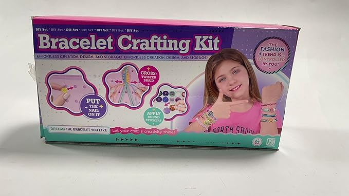 Friendship Bracelet Making Kit with Storage Box,DIY String Bracelet Arts and Craft for Girls Aged 8-12,Kids' Travel Activity Toy Set,Easter Birthday Gifts for Ages 6 7 8 9 10 11 12 Year Old Rose