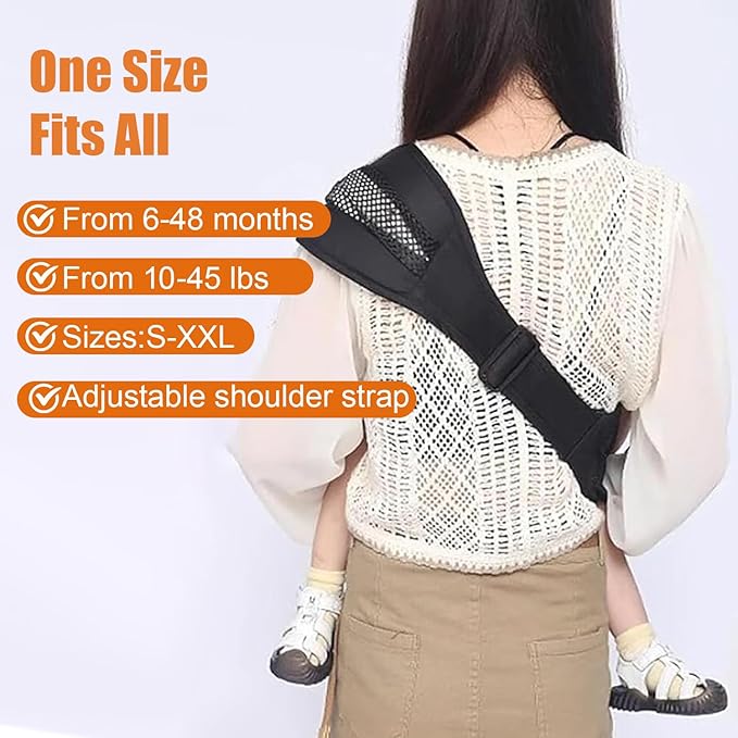 Baby Sling Carrier Toddler Carrier One Shoulder Adjustable Shoulder Strap Labor-Saving Baby Sling 10-45lbs(Grey,Cloth)