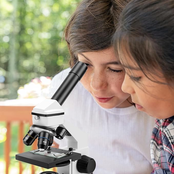 Microscope for Adults Kids, Dcorn 100X-2000X Powerful Biological Microscopes for School, Home, and Lab Use, Includes Microscope Slides Set and Phone Adapter.
