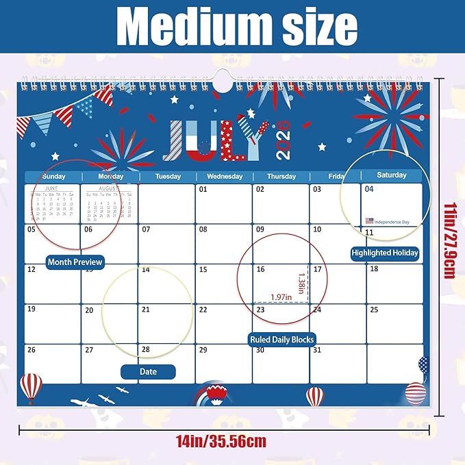 GuassLee Wall Calendar 2025-2026, Vertical Wall Calendar 2026, Sept. 2025 to Mar. 2027, 14" X 11" 19-Month Holiday Themed Calendar Hanging Planner Wall for Home School Office Planning & Organizing