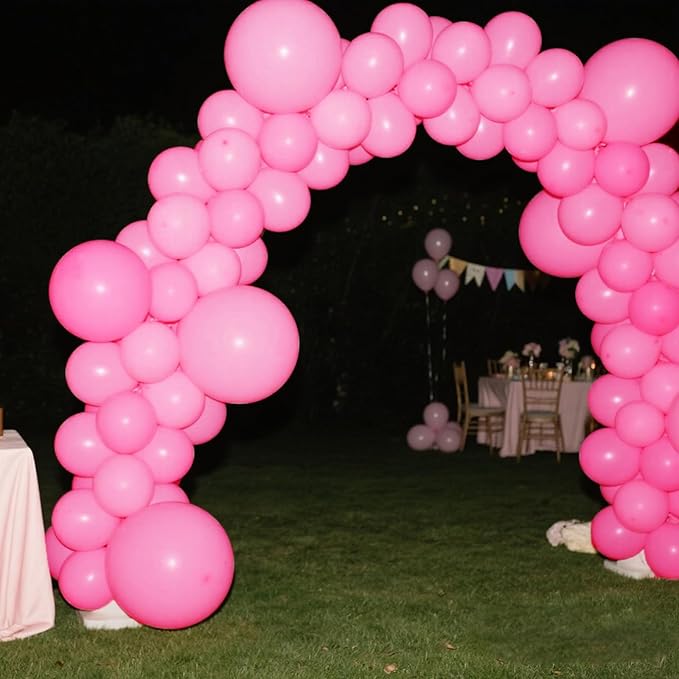140pcs Dark Pink Round Balloons Different Sizes 18 12 10 5 Inch Latex Balloons for Arch Decoration Party Balloon Kit for Graduation Birthday Party Wedding Balloon Baby Shower Decoration