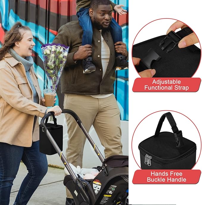 Accmor Breastmilk Cooler Bag with Ice Pack, Baby Bottle Cooler Bags, Insulated Bottle Cooler Tote Bags On The Go, Fits 4 Large 8oz Bottles, for Nursing Mom Daycare Travel, Black