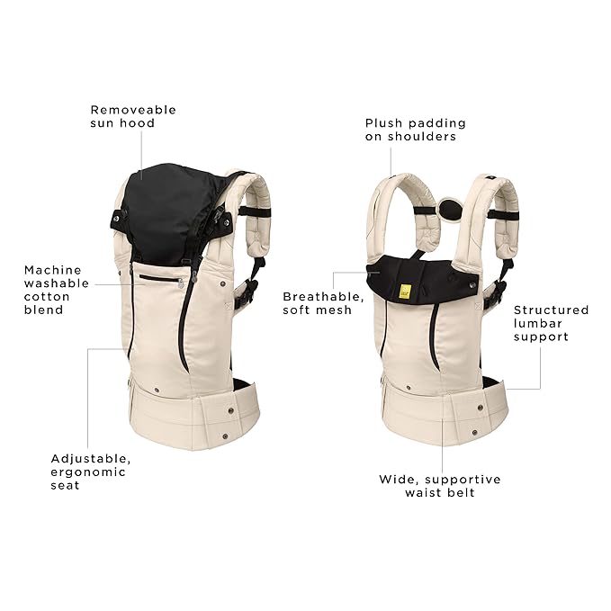 LÍLLÉbaby Complete All Seasons Ergonomic 6-in-1 Baby Carrier Infant to Toddler with Lumbar Support (7-45 Pounds), 360 Degree Baby Wearing & Multi-Position, Inward & Outward Facing (Moonbeam)