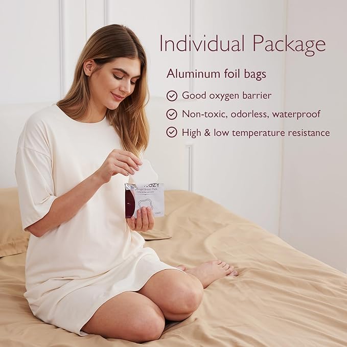 Momcozy Hydrogel Nipple Pads with Soothing Lanolin, Soothies Gel Nursing Pads Provide Instant Cooling Relief, Breastfeeding Essentials, 20 PCS