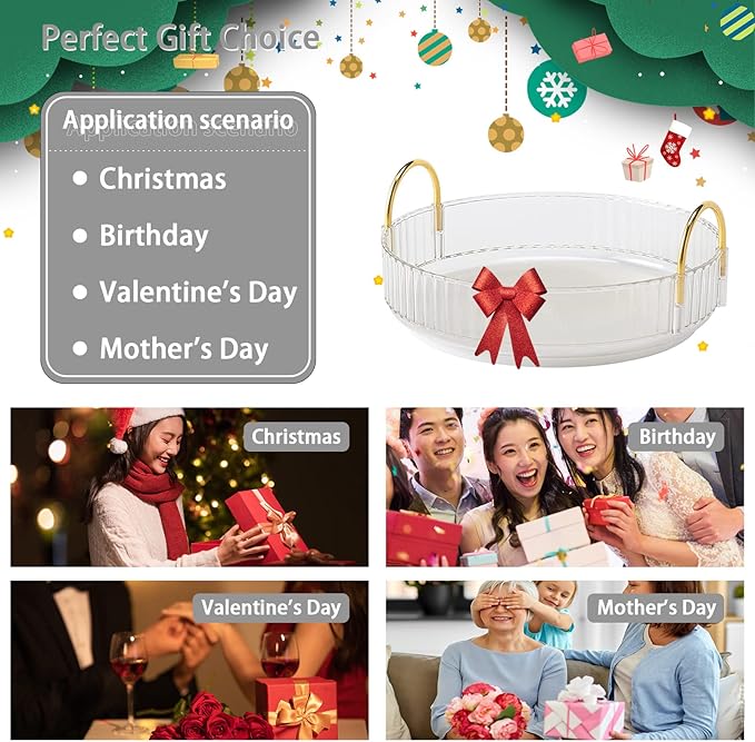 Rotating Makeup Organizer for Vanity, High-Capacity Skincare Clear Make Up Storage Perfume Organizers Cosmetic Dresser Organizer Countertop 360 Spinning (Clear, 1 Tier)