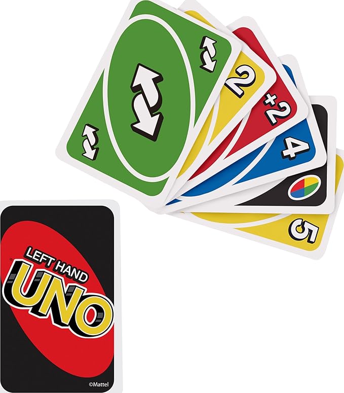 Mattel Games UNO Card Game for Family Night with Cards Specially Designed for Left-Handed Players in Collectible Tin Box