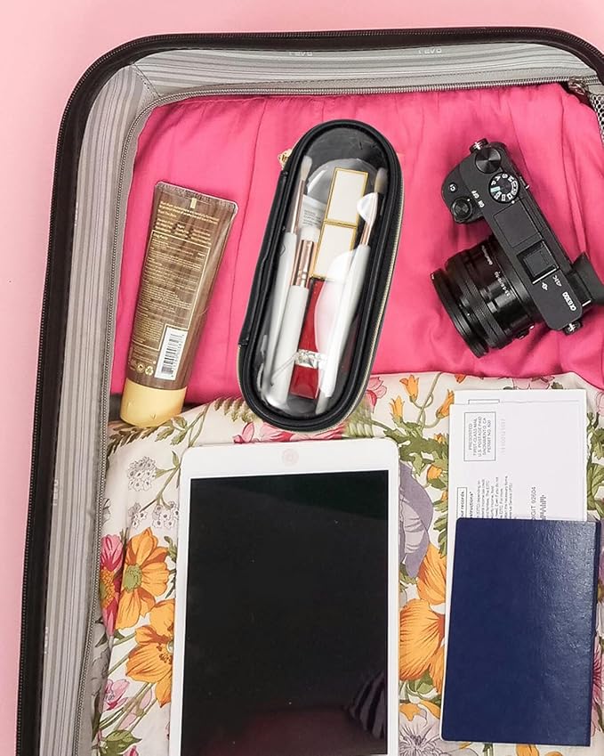 Clear Makeup Bag Small, TSA Approved Portable Toiletry Bag with Zipper Cosmetic Travel Bag Makeup Organizer Case Mini Makeup Pouch for Purse Car Organizer Bag for Women Men