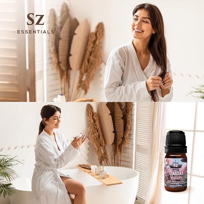 Daidai Blossom Essential Oil - 100% Pure and Undiluted Neroli-Daidai - Citrus Aurantium cv Daidai - Floral & Citrusy Scent with Oriental Overtones - Therapeutic Grade & Vegan - 0.17oz