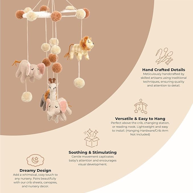 Crane Baby Safari Nursery Ceiling Hanging Decor Boho Jungle Animals Room Decor for Babies Crane Baby, Safari Nursery Decor for Boys and Girls, Ceiling Hanging, 11" x 28", Jungle Nursery Decor