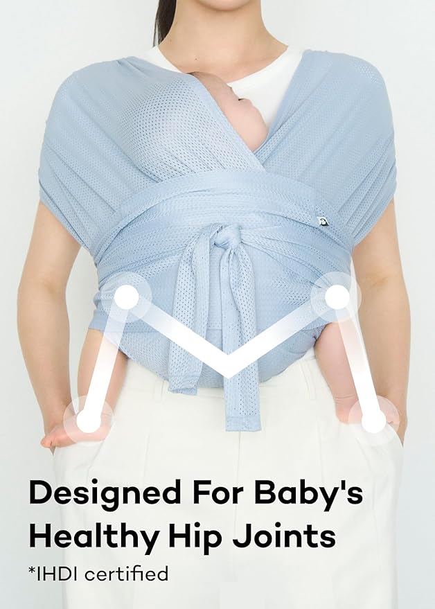 Konny Baby Carrier Flex SoftBreeze with Head Support - Adjustable, Easy to Wear Baby Wrap Sling, Perfect for Newborn Babies Essentials up to 44 lbs (XS-XL) - Mocha