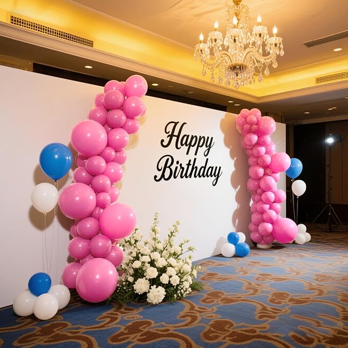 140pcs Dark Pink Round Balloons Different Sizes 18 12 10 5 Inch Latex Balloons for Arch Decoration Party Balloon Kit for Graduation Birthday Party Wedding Balloon Baby Shower Decoration