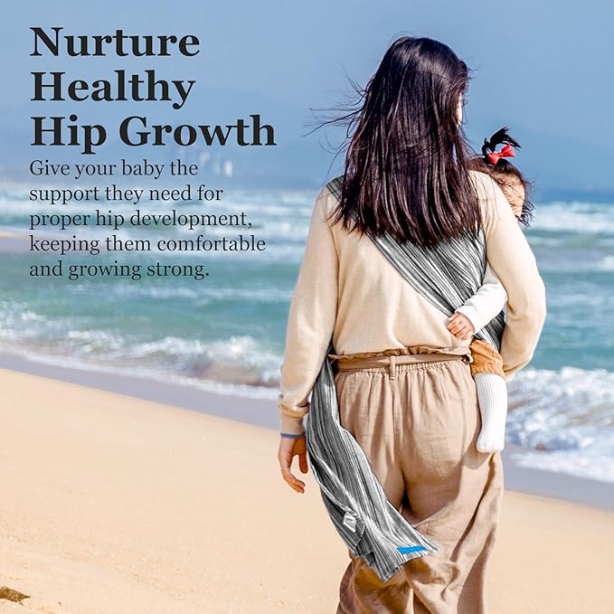 Ring Sling Baby Carrier, Soft Cotton Baby Sling Carrier Newborn to Toddler, Baby Wrap Carrier for Plus Size Parents, Perfect Shower Gift, Rock