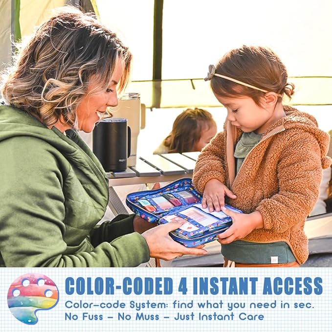 EVERLIT Care Rescue Pack | Family-Friendly First Aid Kit for Kids with 200 Pcs Medical Supplies | Travel-Friendly Compact Storage Bag for Home, Car, Travel, Camping, Adventure (Playground)