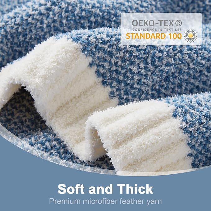 Snuggle Sac Blue Bedding Blanket Twin Size for Bed and Sofa, Reversible Super Soft Blankets Warm Cozy Knit Blankets Fuzzy Plush for Couch, Living Room, Blue, 60x80 inches