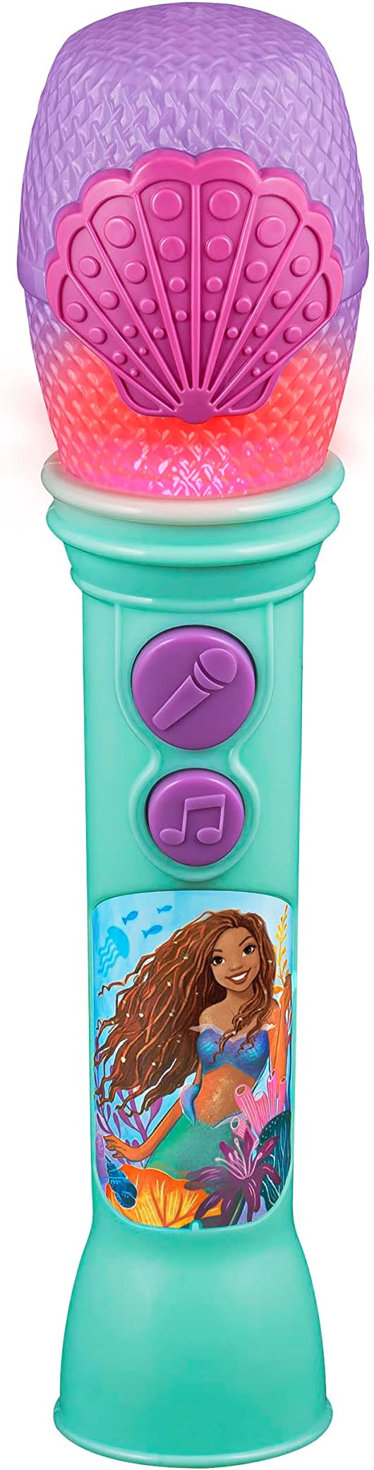 eKids Disney The Little Mermaid Toy Microphone for Kids with Built-in Music and Flashing Lights, Designed for Fans of Disney Toys for Girls