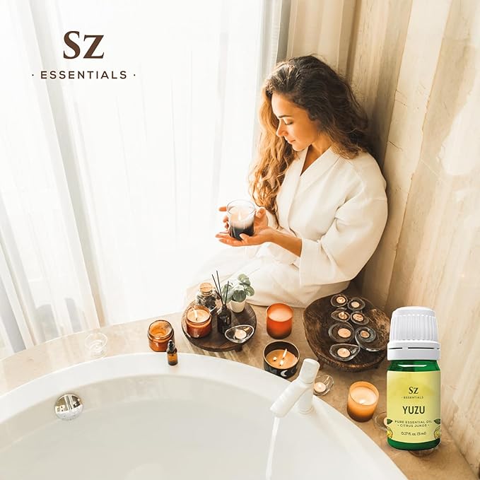 Yuzu Essential Oil - Japan - 100% Pure and Natural, Undiluted - Promotes Natural Solution for Relaxation with Soothing, Fresh and Citrusy Aroma - 0.17 fl oz (5ml)