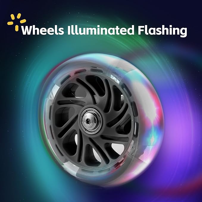 3 Wheel Scooter for Kids Ages 6-12,Kids Scooter with Light Up Wheels, Sturdy Deck Design, and 4 Height Adjustable Suitable for Kid Ages 3-12