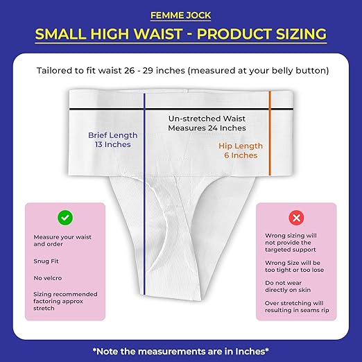 Women’s Pelvic Orthotic Support Belt ― Uterus Girdle for Prolapsed Bladder | Vulvar Varicosities | Postpartum Recovery | Dysfunction Pain Relief - High Waist (White - Small)