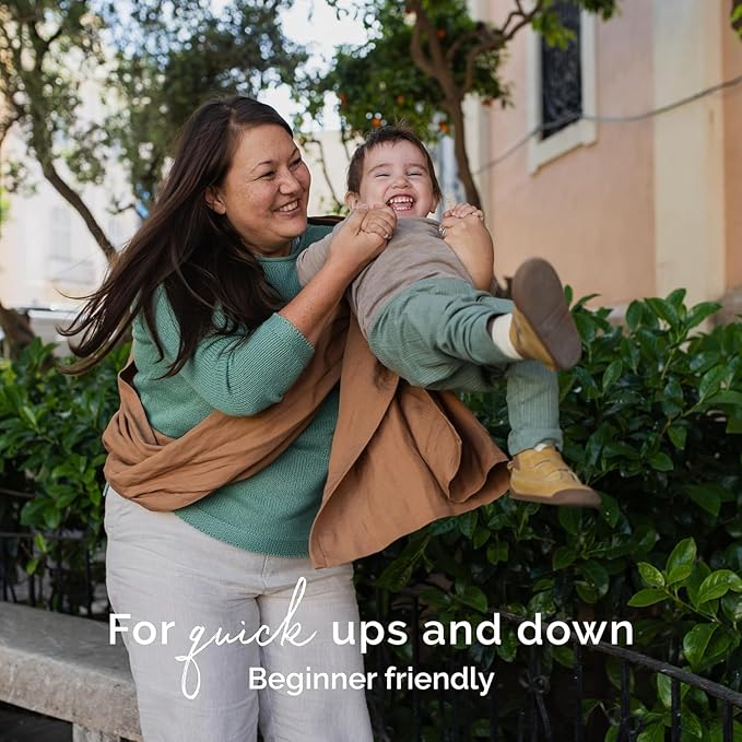 Boba Ring Sling Baby Carrier Newborn to Toddler - Lightweight & Breathable Baby Sling, Hip-Healthy Carrier Sling, Baby Wrap Carrier for Front & Hip Carry, 8-35 lbs (Linen Rye)