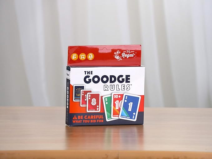 Regal Games The Goodge Rules Fun Card Game Set - 3 4 Player Card Games for Adults, Kids, Teens - Fun & Travel Playing Cards for Game Night (1 Deck, 51 Cards)