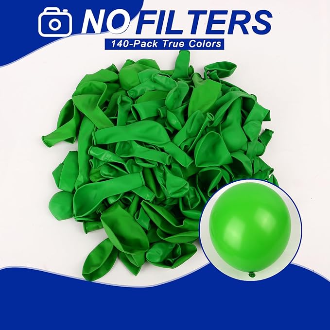 140pcs Lime Green Round Balloons Different Sizes 18 12 10 5 Inch Latex Balloons for Arch Decoration Party Balloon Kit for Graduation Birthday Party Wedding Balloon Baby Shower Decoration