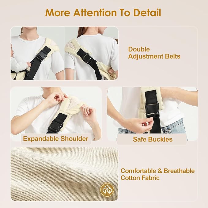 Toddler Sling Carrier, Easy to Wear Baby Carrier Sling 7-40 lbs, Adjustable Lightweight Baby Wrap Sling, Perfect Toddler Hip Carriers One Size Fits All, Pink