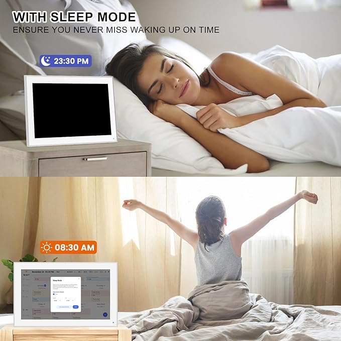 15.6 Inch Smart Digital Calendar Wall Planner & Chore Chart, IPS FHD 1920x1080 Touchscreen Interactive Display for Family Schedules, Streamline Household Organization