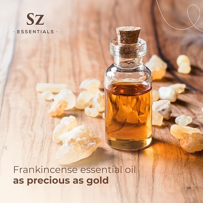 Frankie - Frankincense Complete Pure Essential Oil - 100% Natural and Undiluted - Extracted from 5 top Boswellia Trees - Warm & Rich Balsamic Scent with Hints of Earthy Spice -0.17 oz