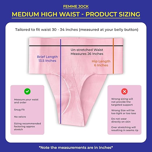 Patented Women’s Pelvic Floor Orthotic Support Belt ― Uterus Pain Relief Girdle for Dropped Bladder, Vulvar Varicosities, Postpartum Recovery, SPD | High Waist - Pink (M)