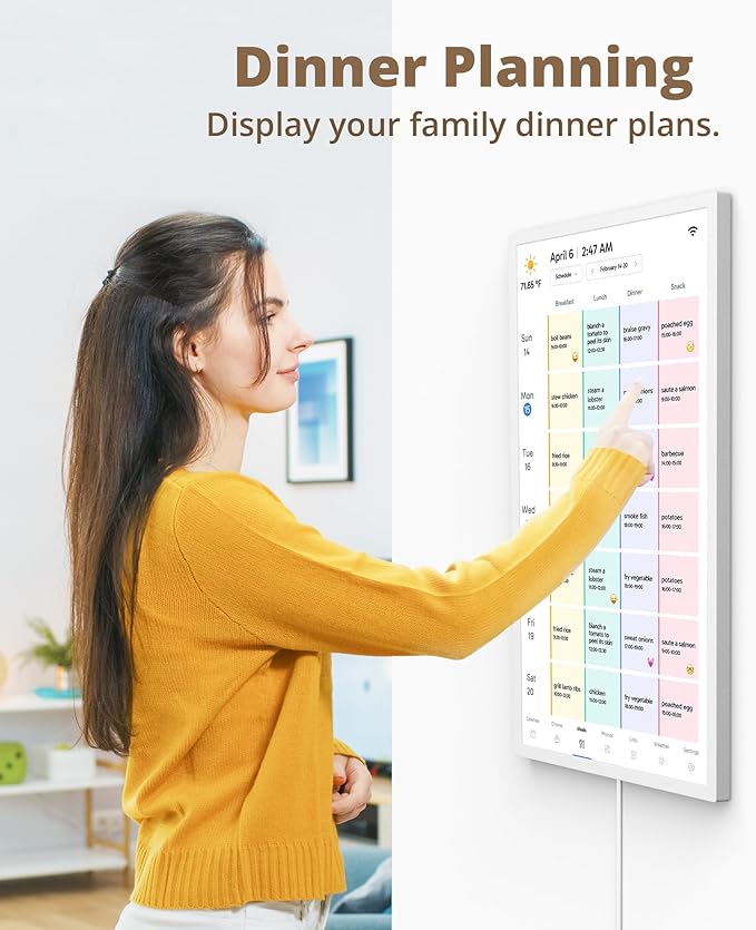 Dragon Touch 27 inch Digital Calendar Chore Chart – Interactive Touchscreen, Smart Family Planner, Hearth Display Desk Digital Calendar Seamless Scheduling