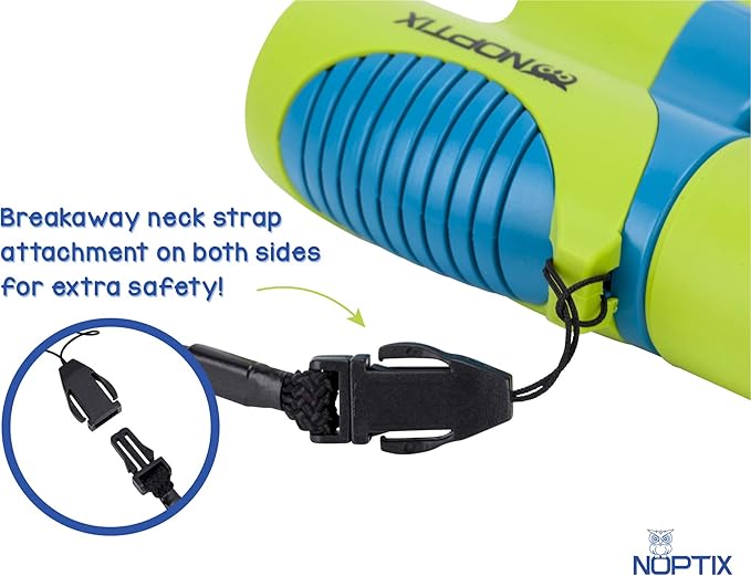 Binoculars for Kids, Girls or Boys Real Kids Binoculars in Vibrant Green Blue - Includes Sticker Book with 40 Bird Species - Small Toys for Toddlers