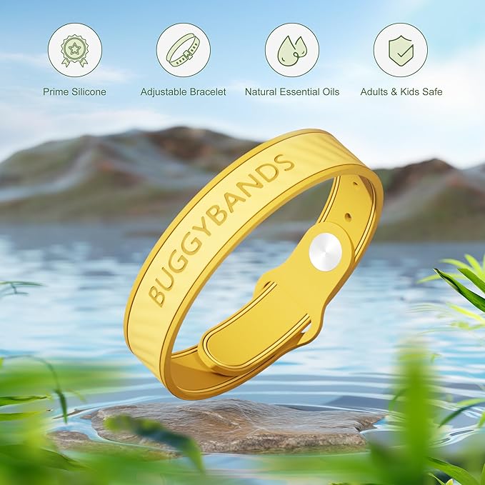 18 Pack Mosquito Repellent Bracelets, Silicone Mosquito Repellent Bands with DEET Free, Natural & Waterproof Bug Wristbands for Kids and Adults, Outdoor Traveling Protection