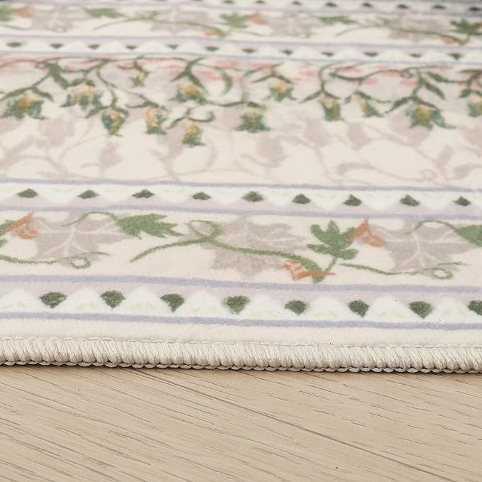 2x3 Rug Impressionist-Style Vintage Indoor Door Mat Machine Washable Small Area Rug Non-Slip Low Pile Throw Rugs for Entryway Kitchen Front Door Indoor Entrance Entry Kids Room, Beige