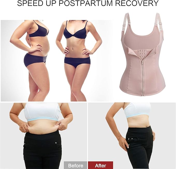 URSEXYLY Maternity Support Belt Postpartum Waist Trainer Shapewear Recovery Waist Cincher Beige