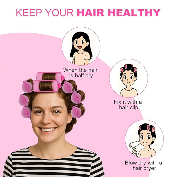 36 Pieces Foam Sponge Hair Rollers - Soft Sleeping Flexible Styling Curlers for Hair Styling (Pink)