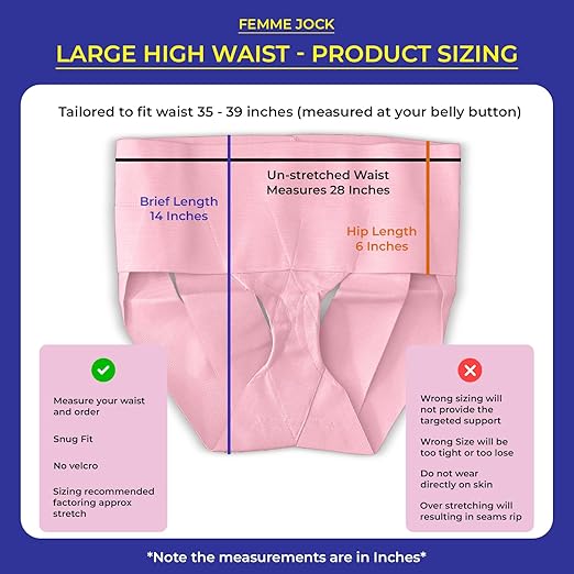 Women's Pelvic Support Belt - Uterus & Bladder Girdle | Postpartum Recovery, Pain Relief | High Waist Pink (Large)