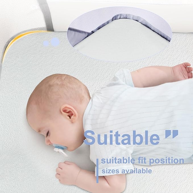 NeoBorn Baby Bassinet Mattress Pad, 30" x 15" Dual Sided Comfort Gel Memory Foam Mattress with Removable Breathable Soft Tencel Cover Fit for Dream On Me Lacy/Snoo/Moses Basket Baby Bassinet