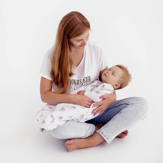 Baby Sleep Sack 1.0 TOG, Organic Cotton Baby Wearable Blanket with Two-Way Zipper, Swaddle Transition Baby Sleeping Bag, All-Season Sleep Sack for Newborn Infant Toddler Boy Girl, 2-Pack, 0-6 Month