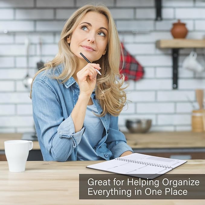 Undated Weekly Planner Notebook, A5 (5.8" x 8.3") Hardcover Weekly to do List Notebook for Work with Goal & Habit Tracker - Spiral Black