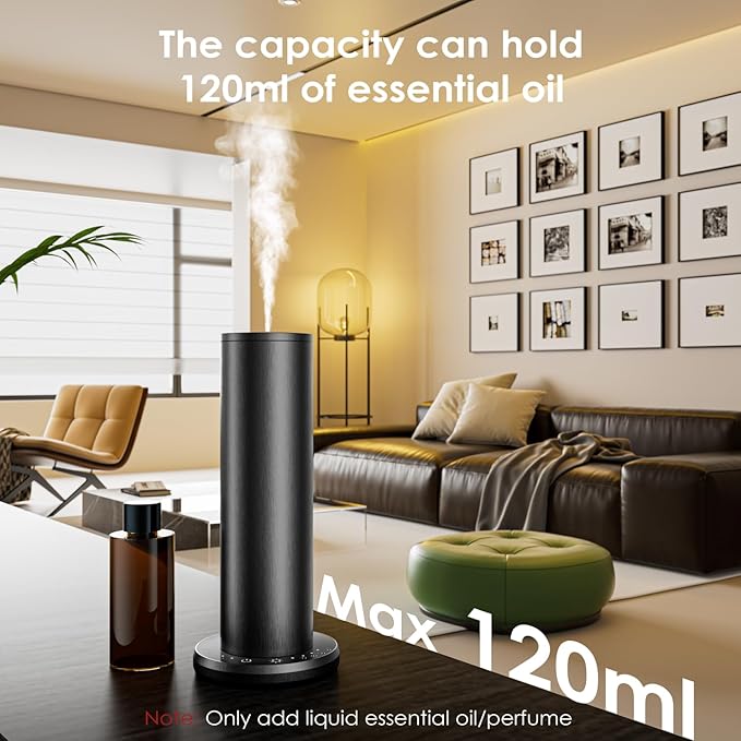 Waterless Essential Oil Diffuser,Aromatherapy Diffusers,Scent Diffusers for Home,Large Room, Hotel Scent Diffuser, 1000sq.ft, Aroma Diffusers (Black)